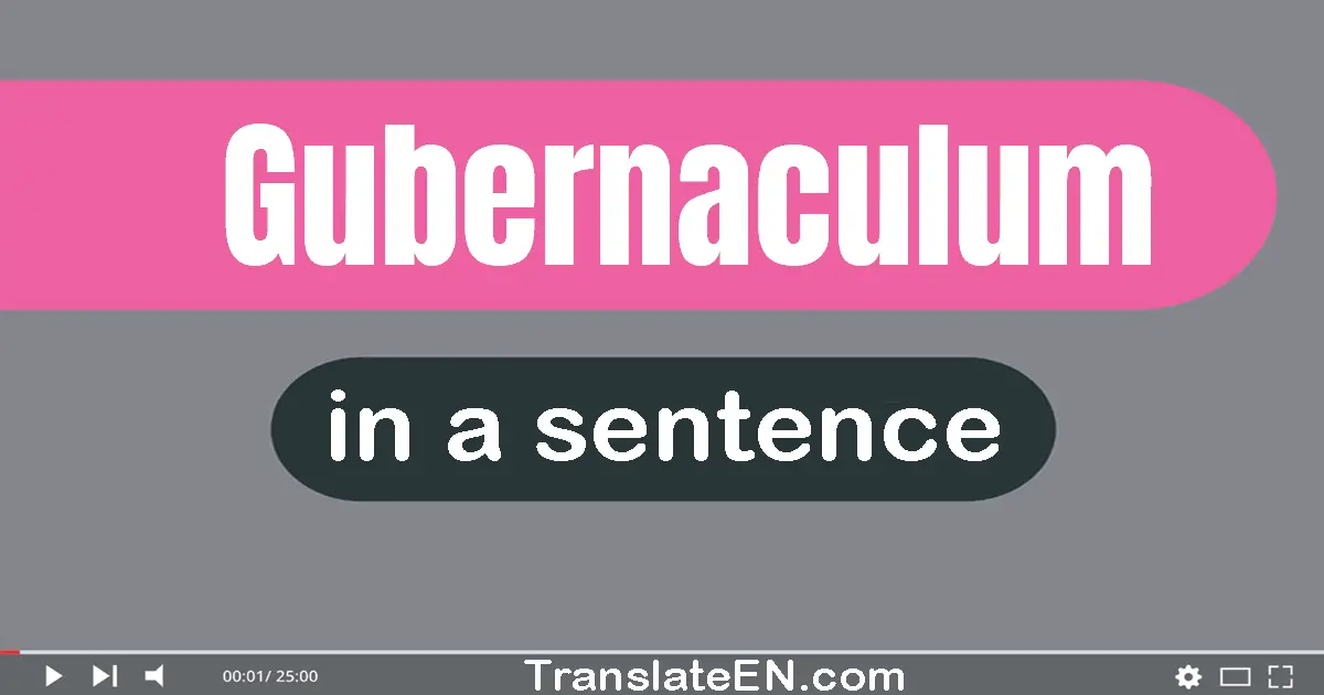 Gubernaculum in a sentence