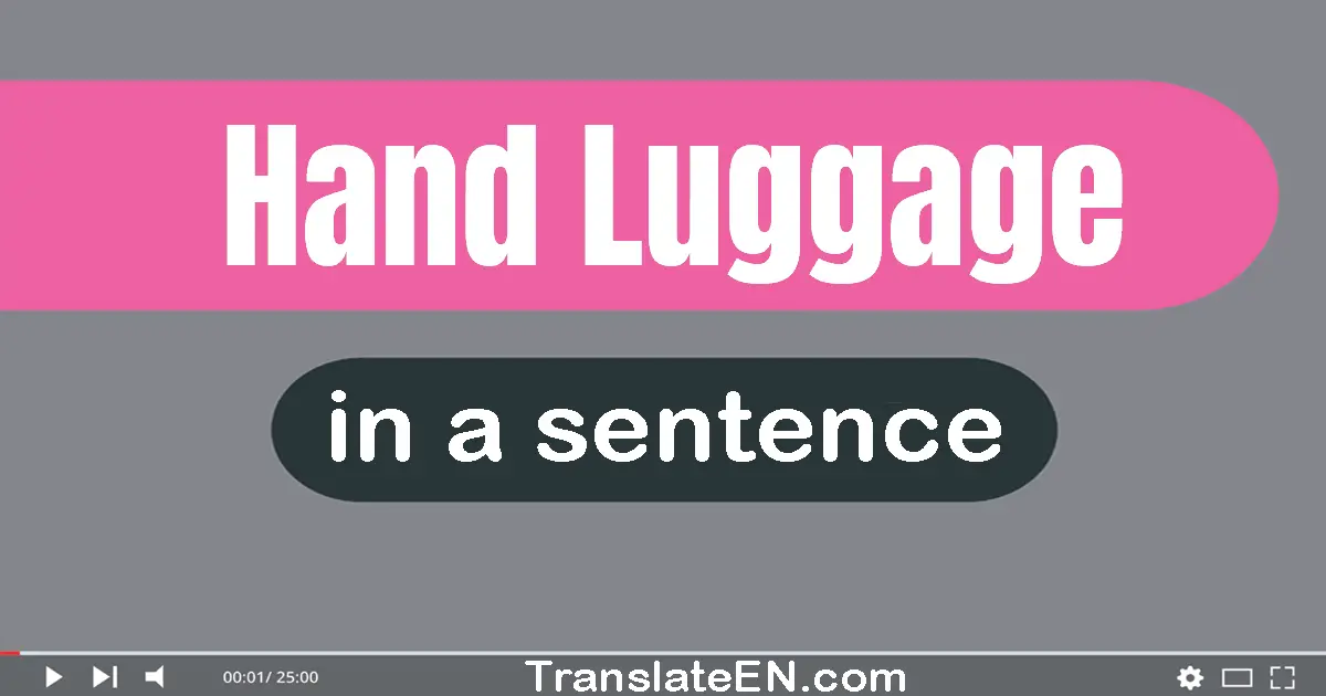 Use "hand luggage" in a sentence | "hand luggage" sentence examples
