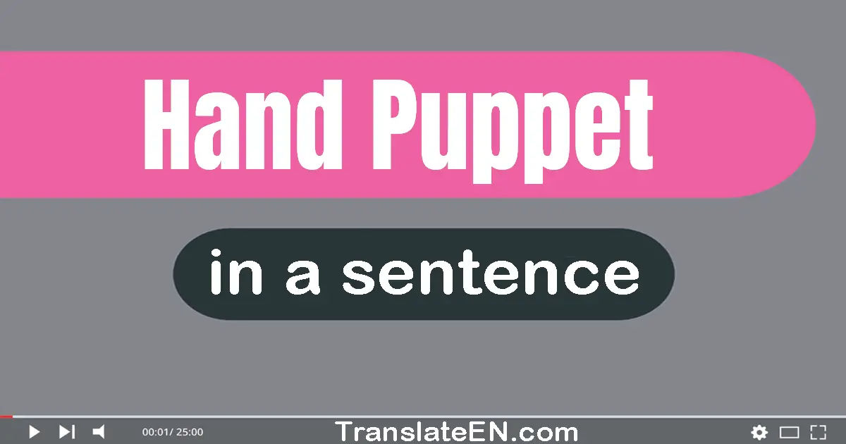 Use "hand puppet" in a sentence | "hand puppet" sentence examples
