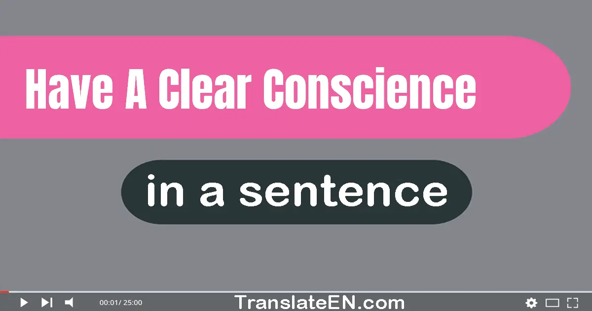 Have A Clear Conscience in a sentence