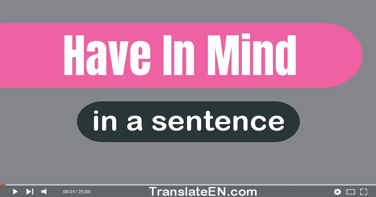 Have In Mind in a sentence