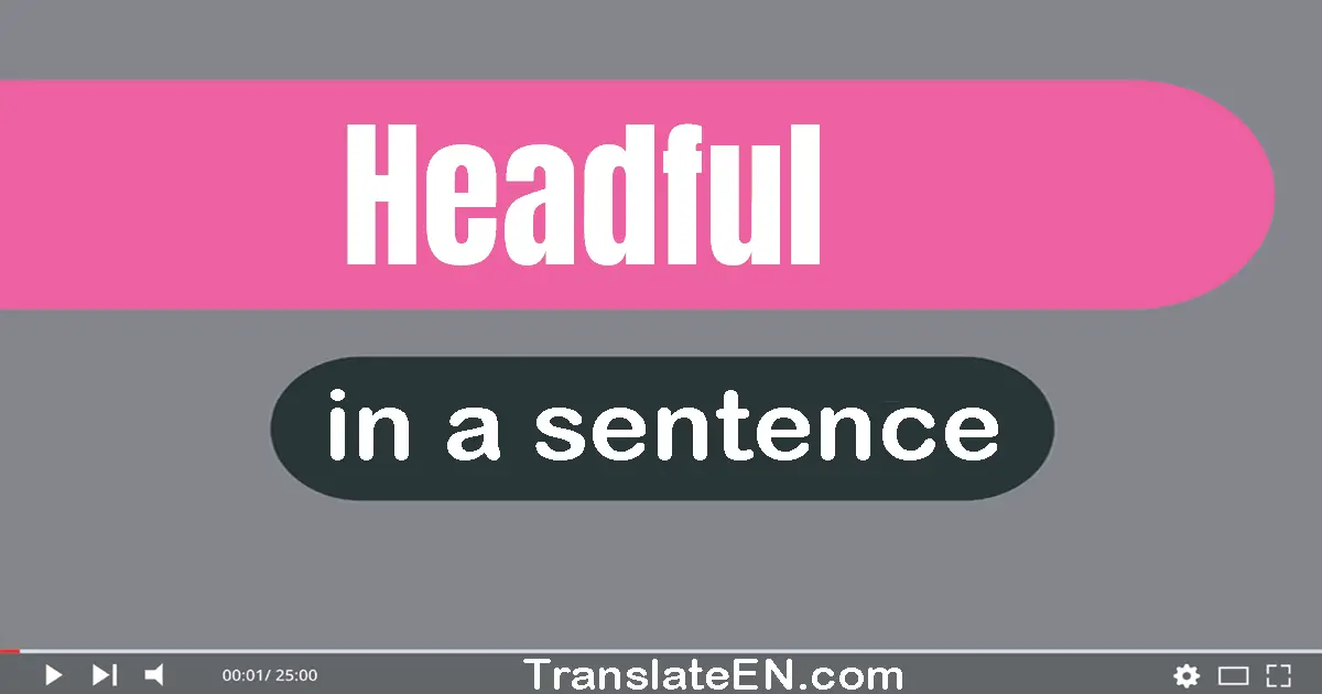 Headful in a sentence