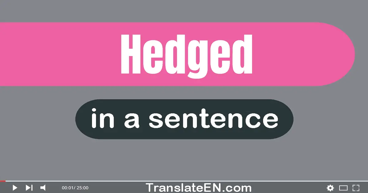 Use "hedged" in a sentence | "hedged" sentence examples