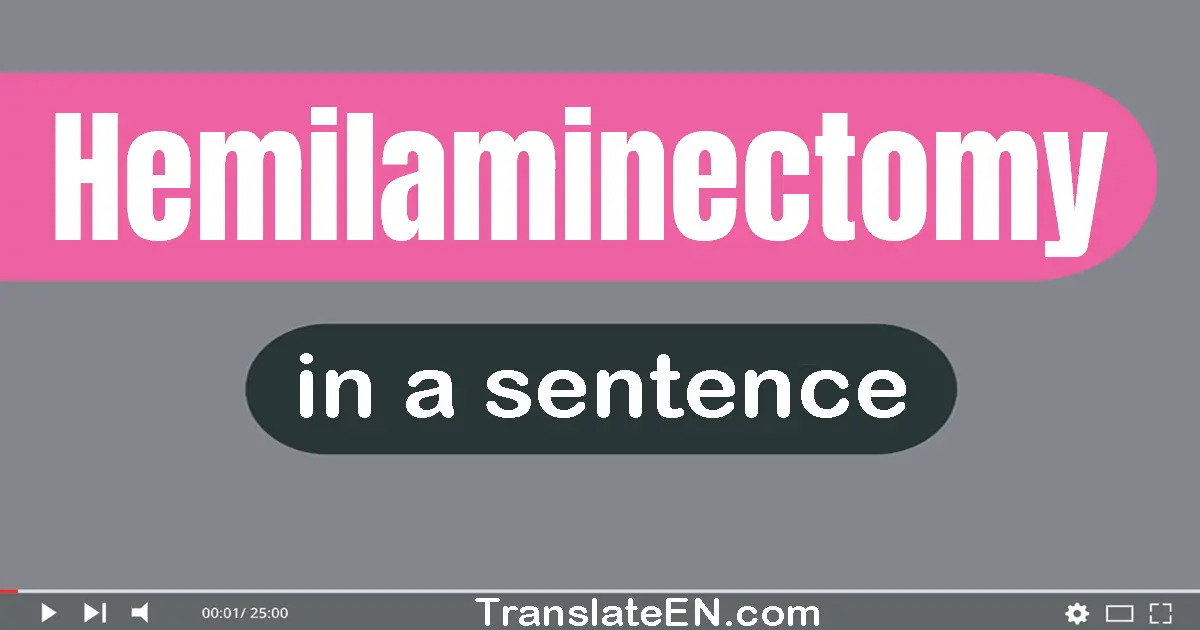 Hemilaminectomy in a sentence