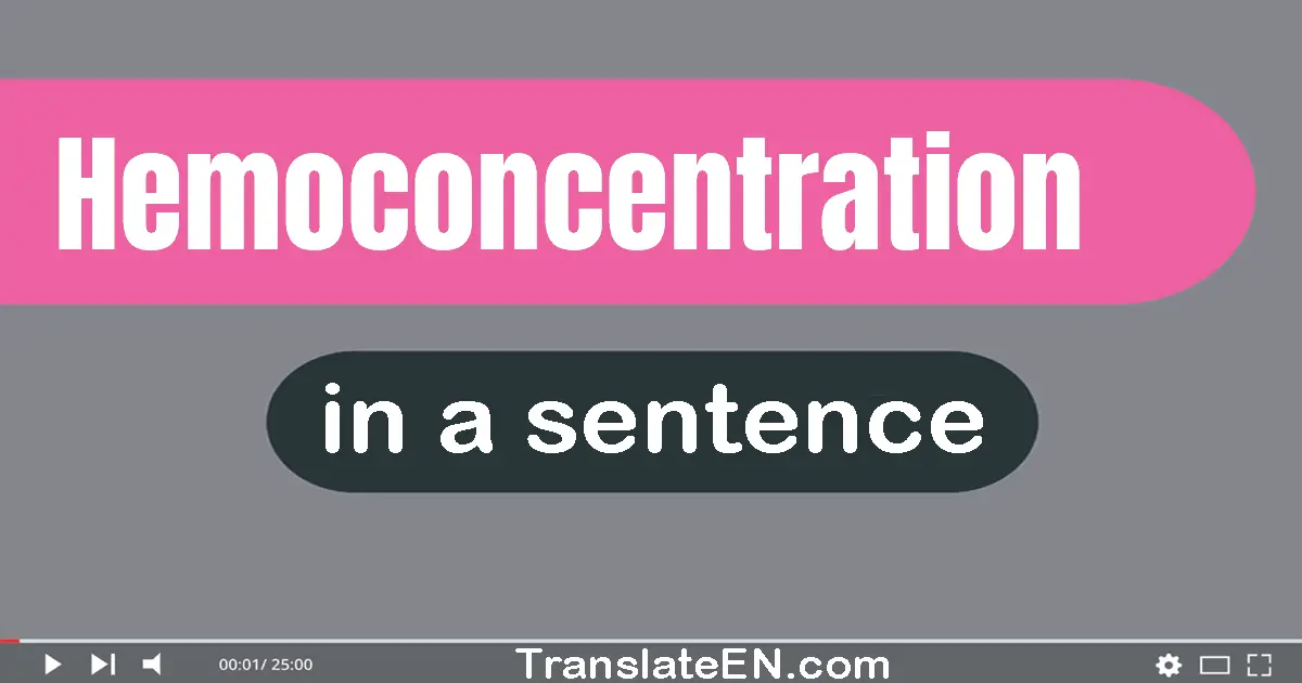 Hemoconcentration in a sentence