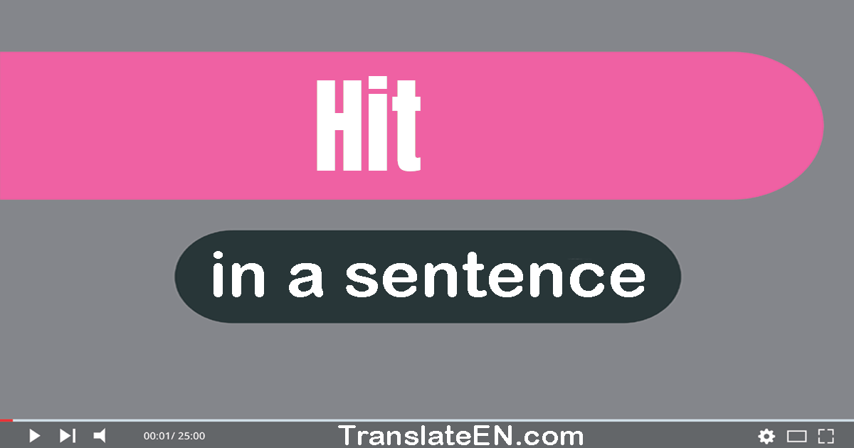 Hit in a sentence