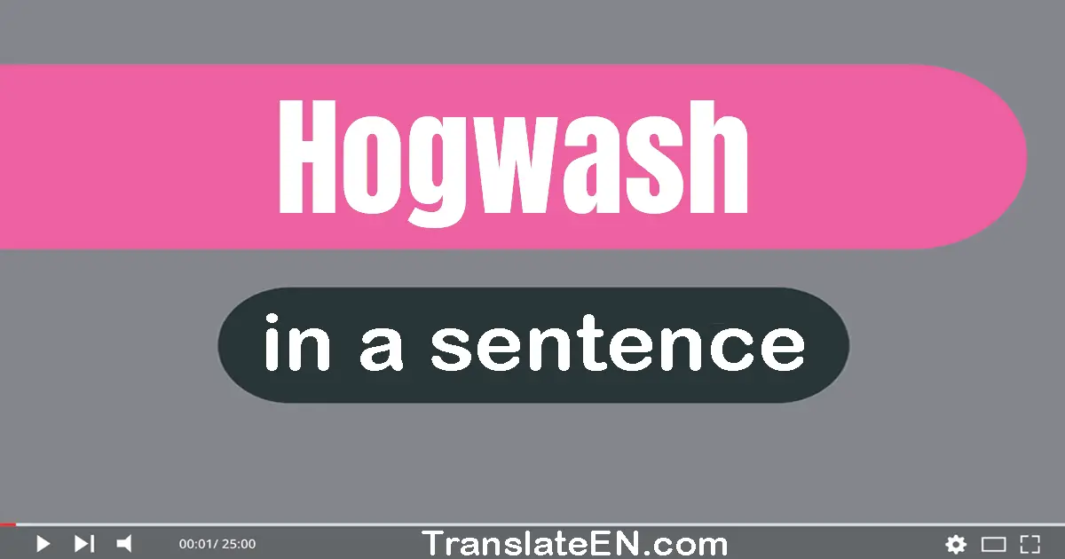 Hogwash in a sentence