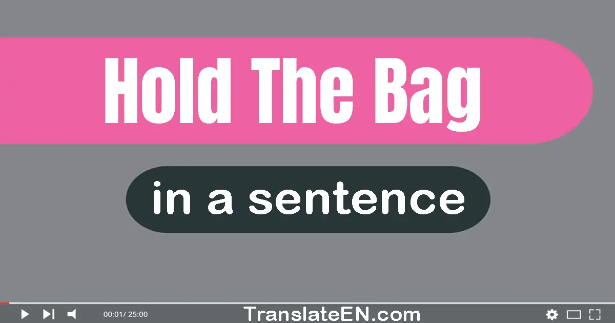 Hold The Bag in a sentence