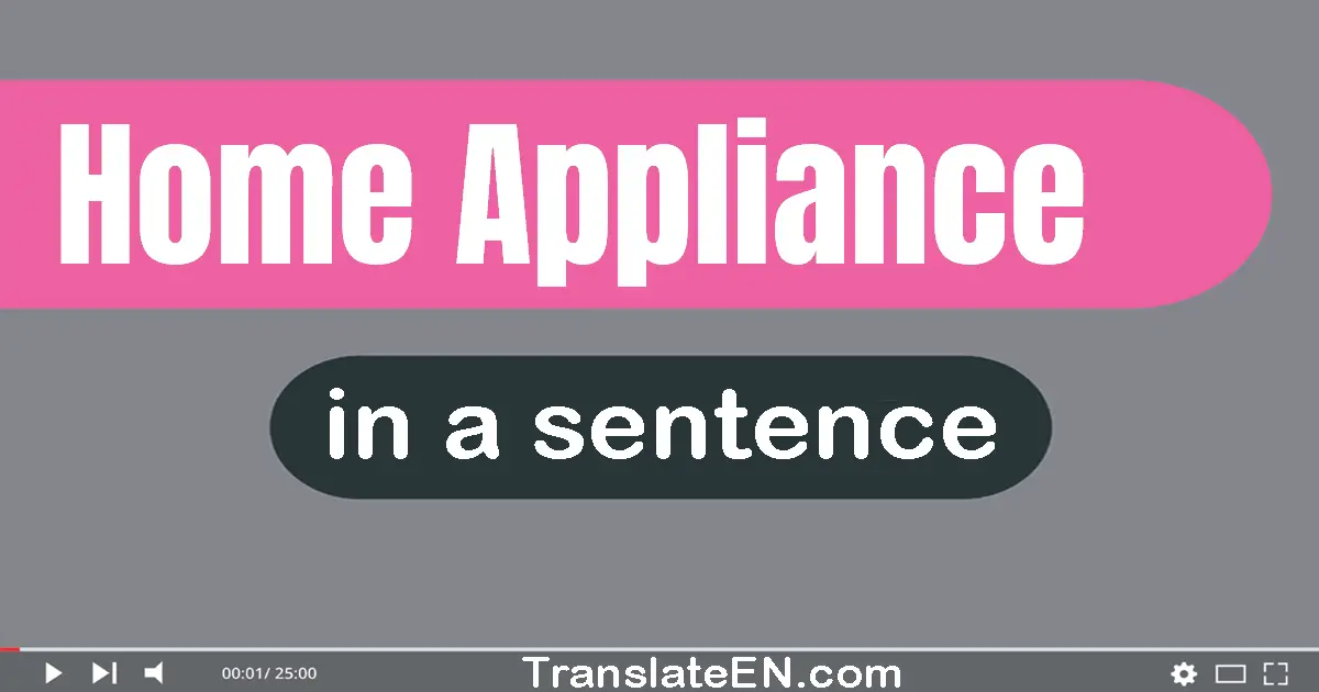 Home Appliance in a sentence