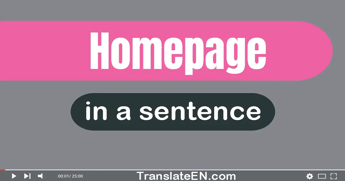 Homepage in a sentence