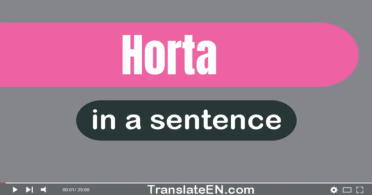 Use "horta" in a sentence | "horta" sentence examples