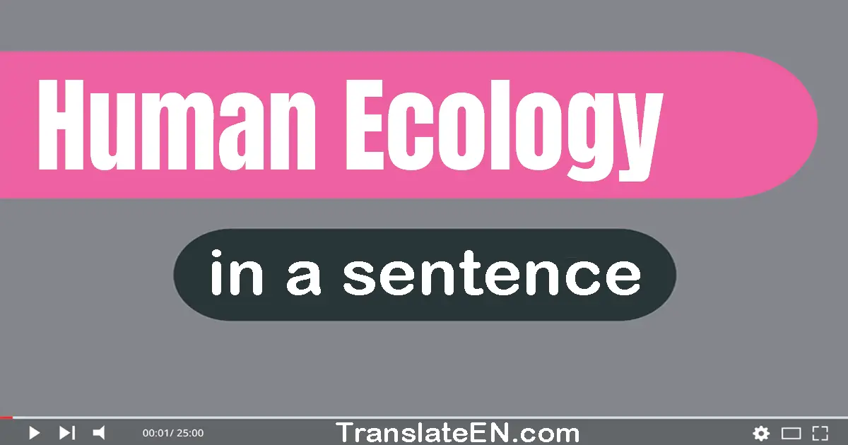 Use "human ecology" in a sentence | "human ecology" sentence examples
