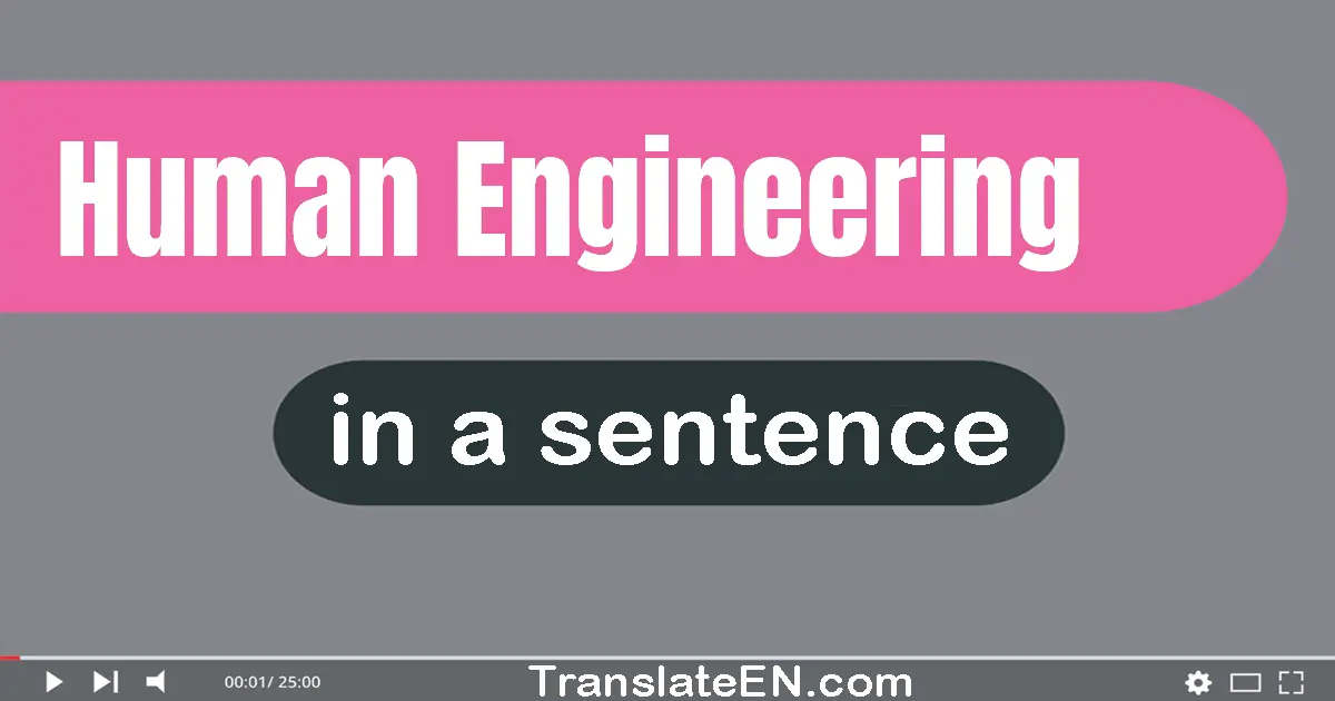 Use "human engineering" in a sentence | "human engineering" sentence examples