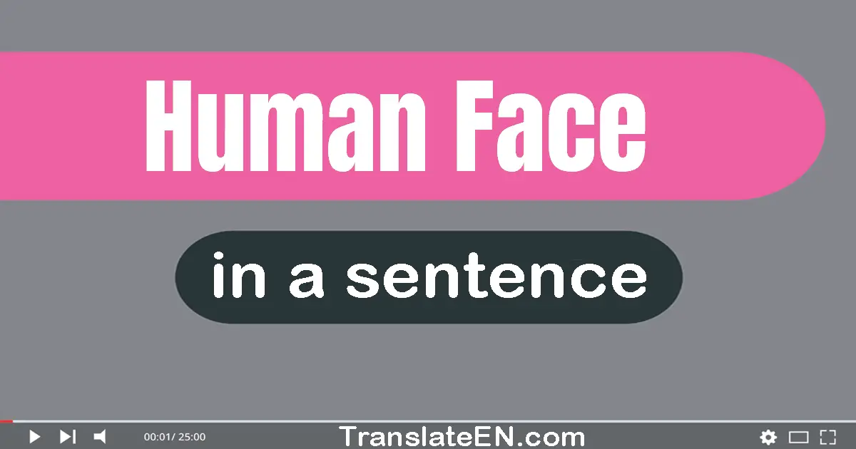 Use "human face" in a sentence | "human face" sentence examples
