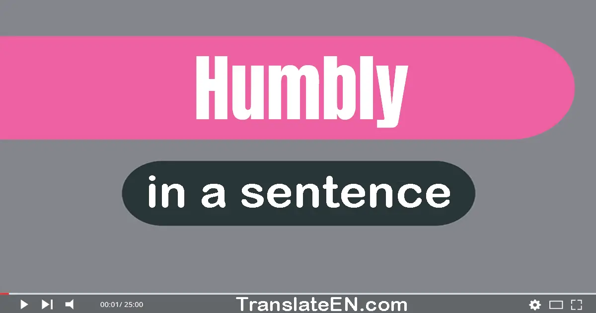 Use "humbly" in a sentence | "humbly" sentence examples