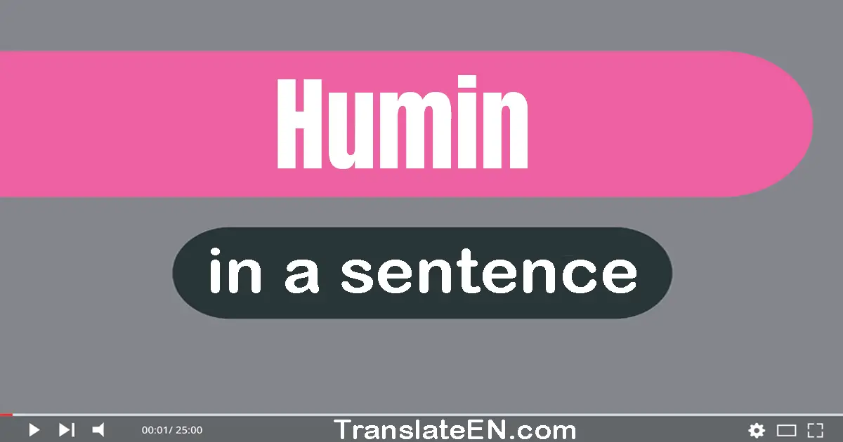 Use "humin" in a sentence | "humin" sentence examples