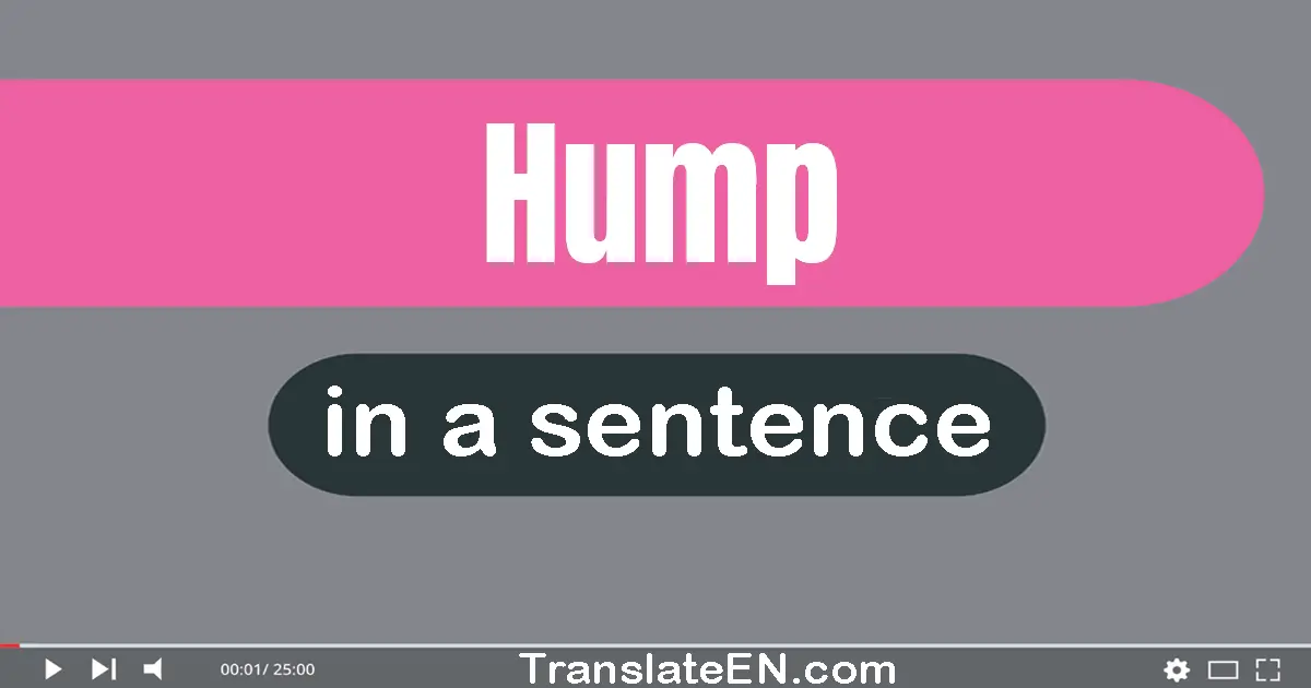Use "hump" in a sentence | "hump" sentence examples