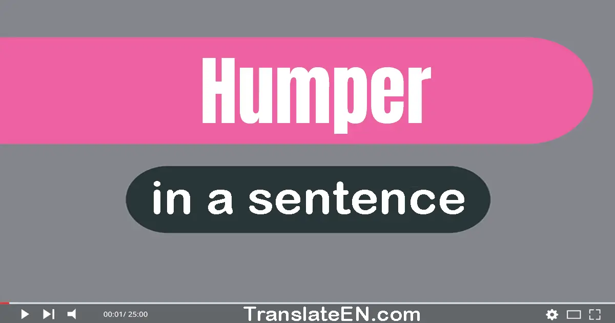Use "humper" in a sentence | "humper" sentence examples