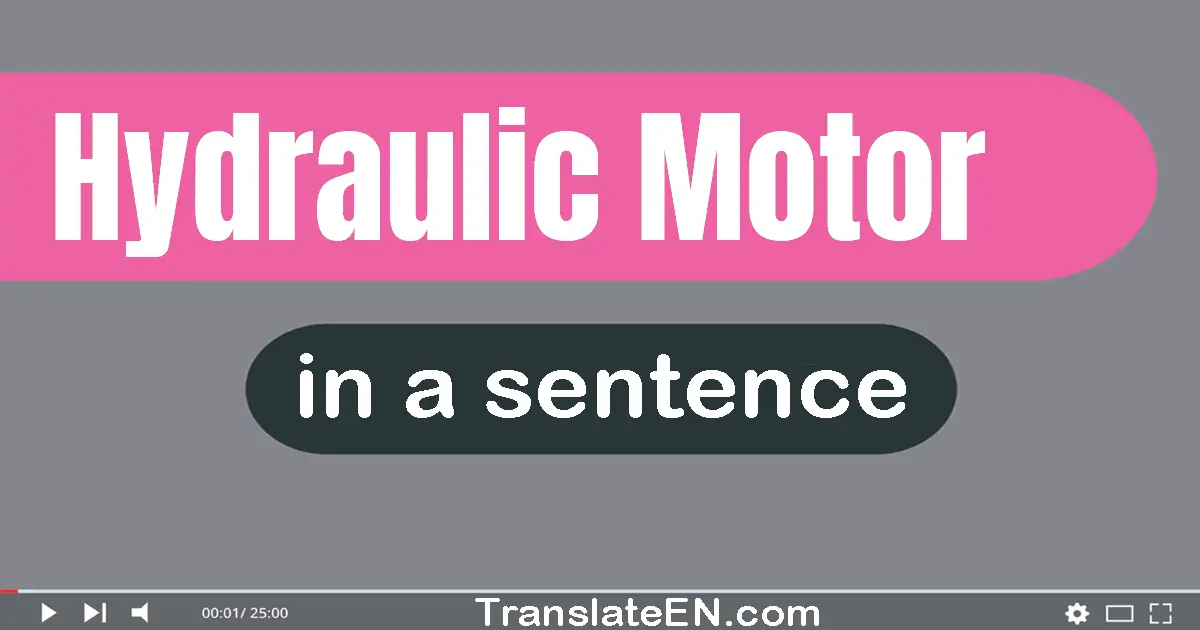 Hydraulic Motor in a sentence