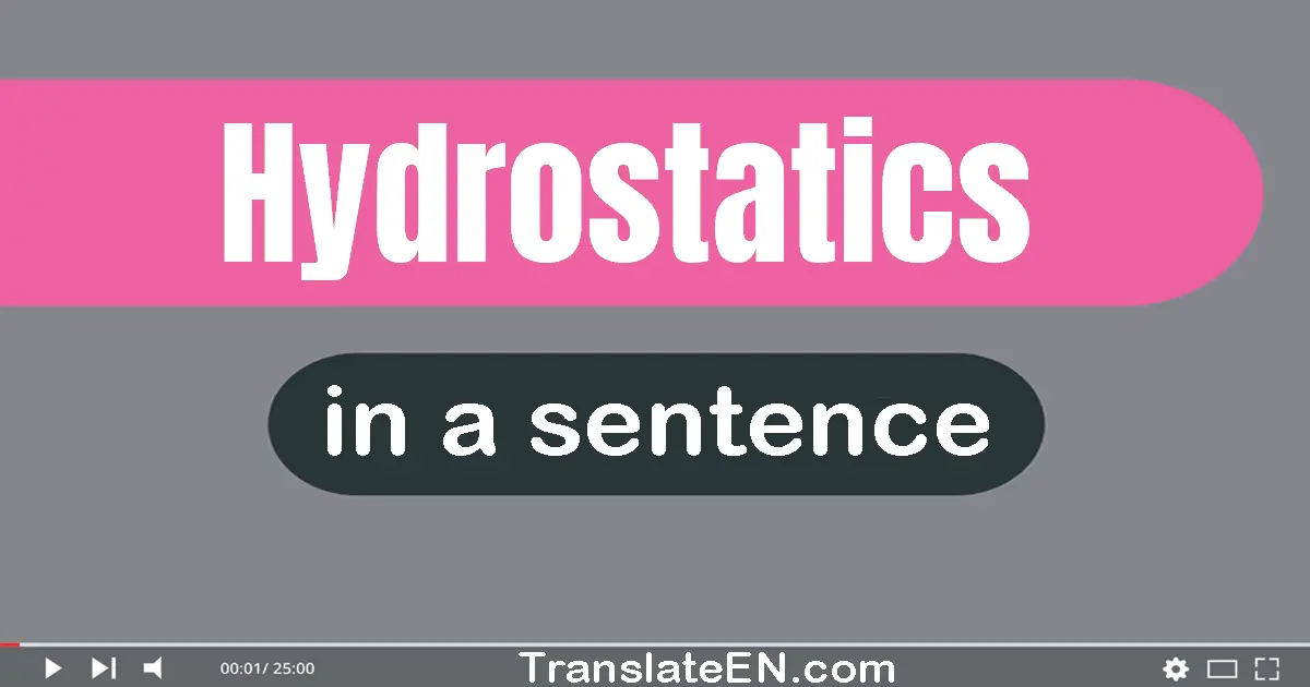 Use "hydrostatics" in a sentence | "hydrostatics" sentence examples