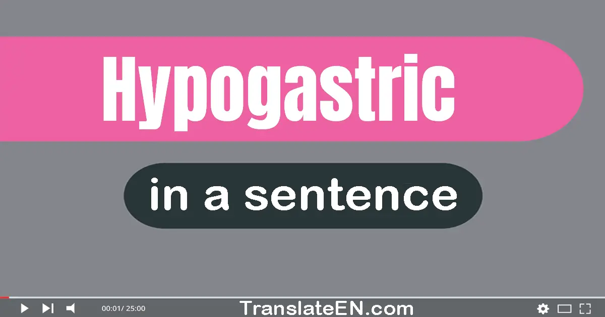 Use "hypogastric" in a sentence | "hypogastric" sentence examples