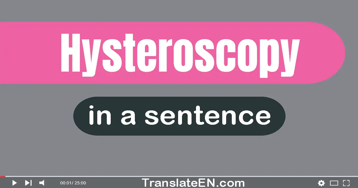 Use "hysteroscopy" in a sentence | "hysteroscopy" sentence examples