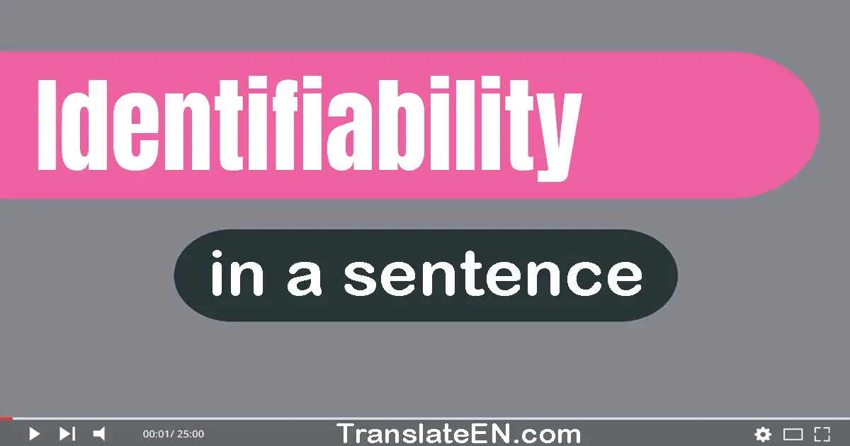 Identifiability in a sentence