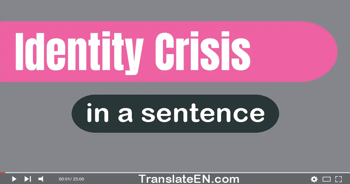 Use "identity crisis" in a sentence | "identity crisis" sentence examples
