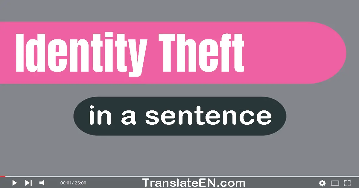 Use "identity theft" in a sentence | "identity theft" sentence examples