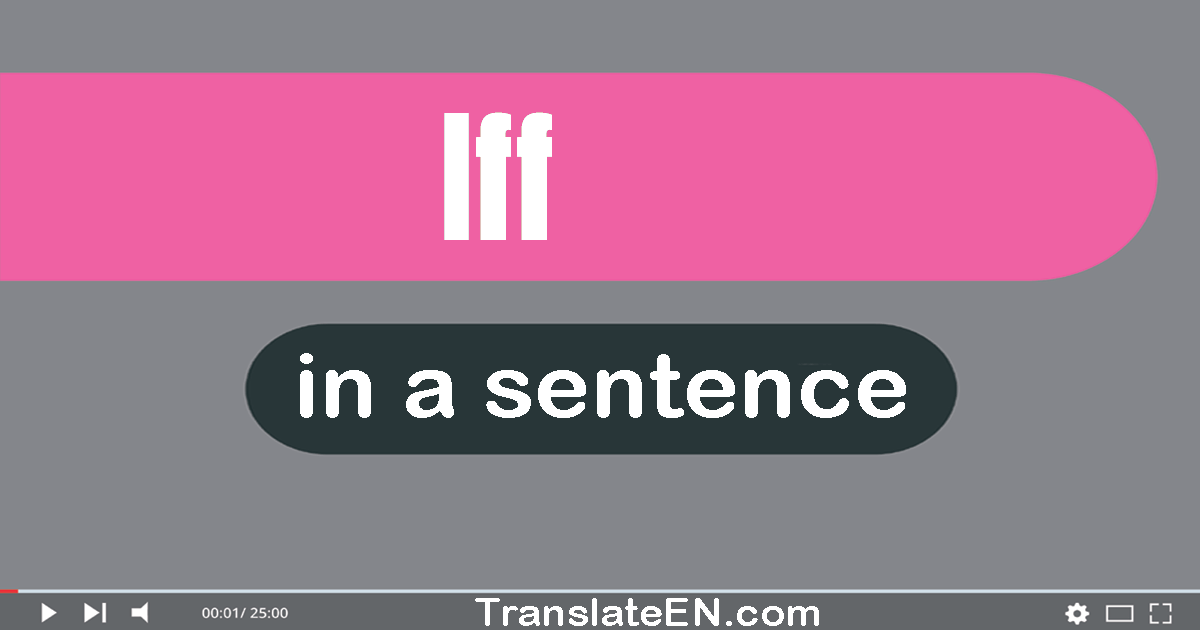 Use "iff" in a sentence | "iff" sentence examples