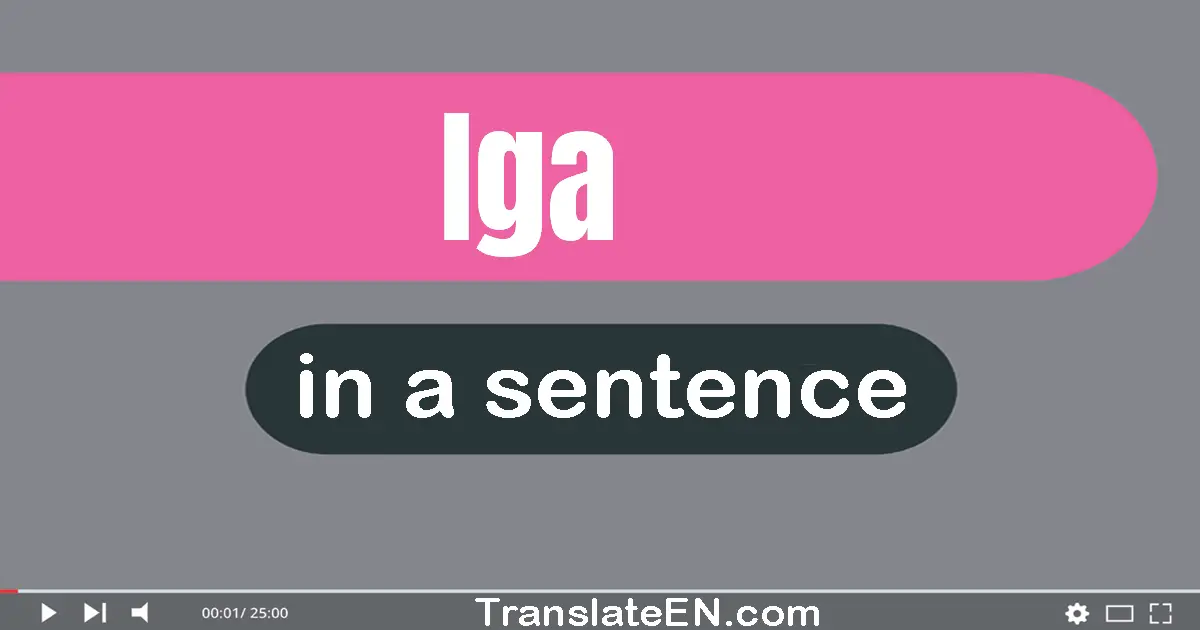 Use "iga" in a sentence | "iga" sentence examples
