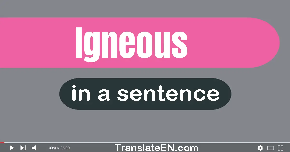 Use "igneous" in a sentence | "igneous" sentence examples