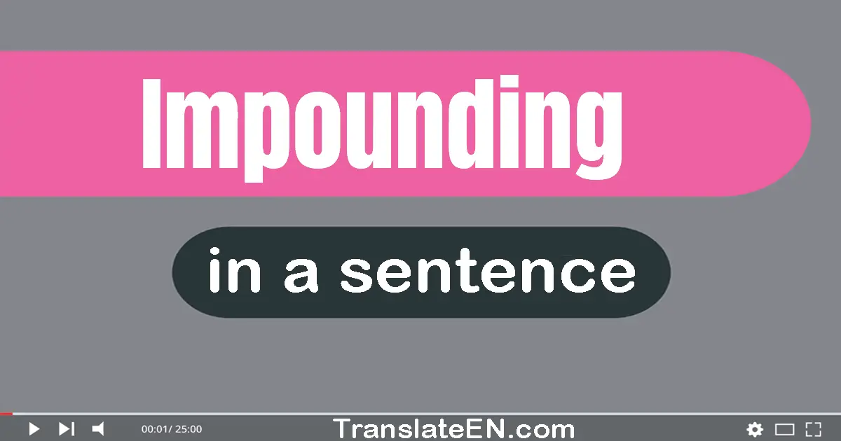 Impounding in a sentence