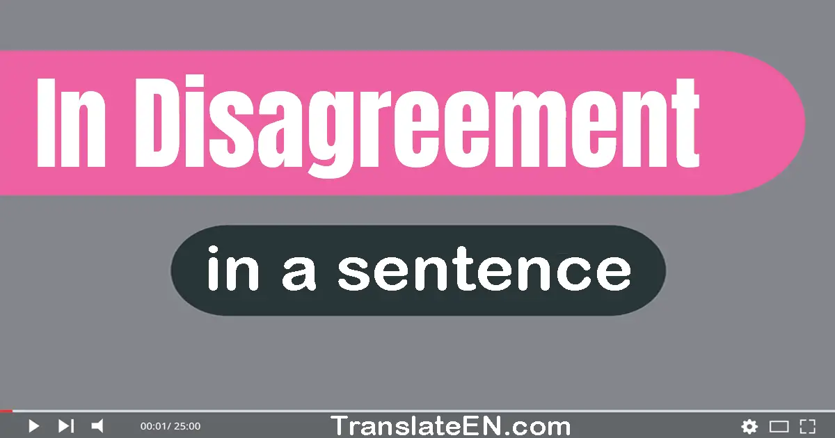 In Disagreement in a sentence