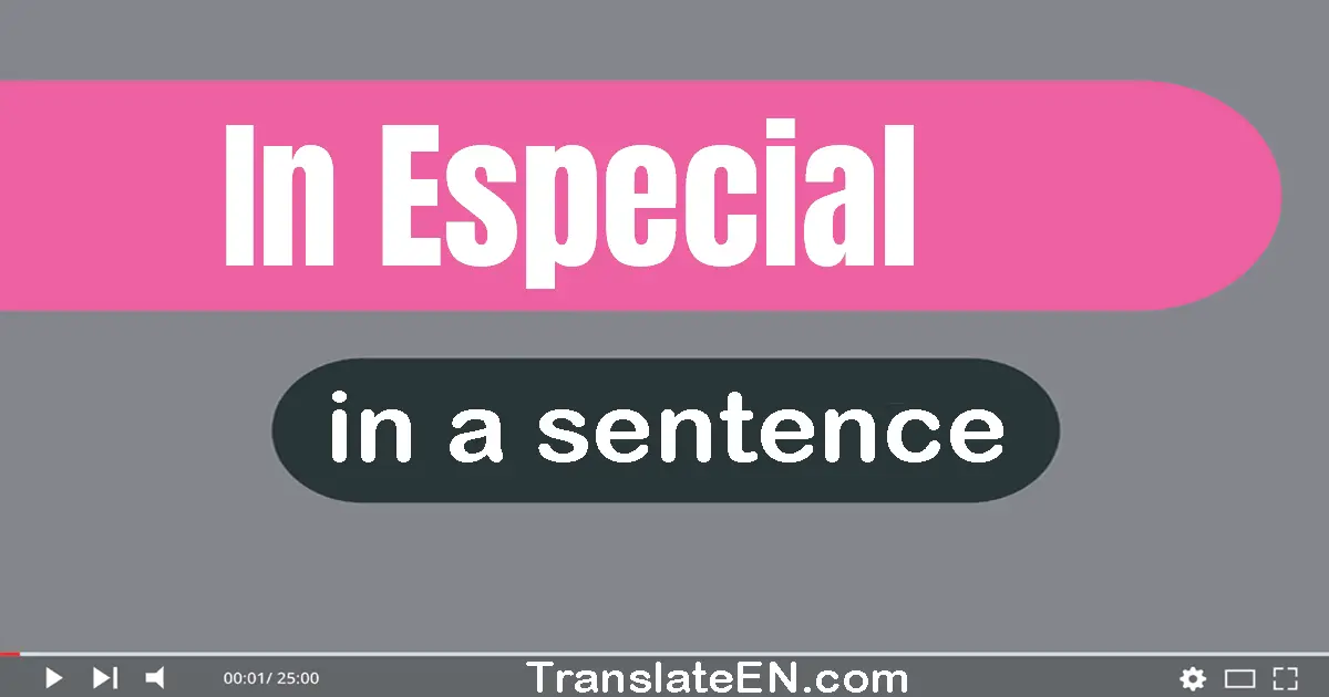 Use "in especial" in a sentence | "in especial" sentence examples