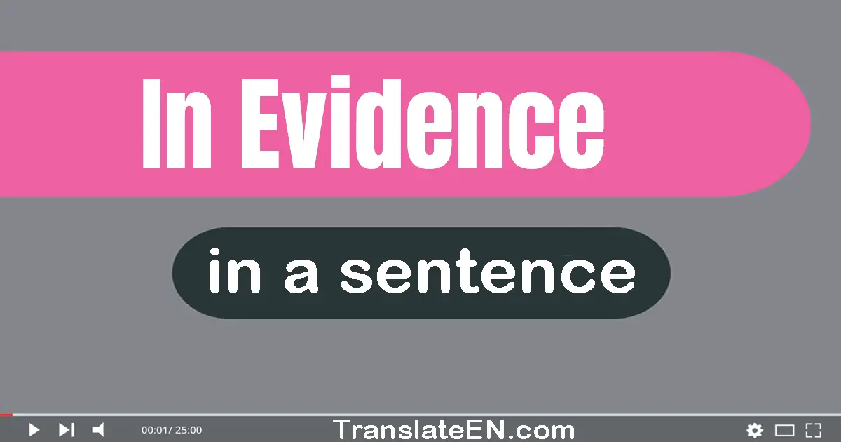 Use "in evidence" in a sentence | "in evidence" sentence examples