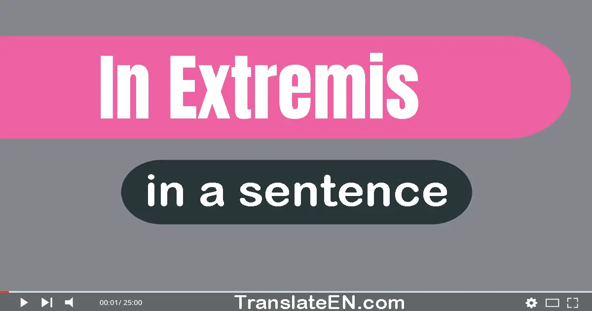 Use "in extremis" in a sentence | "in extremis" sentence examples