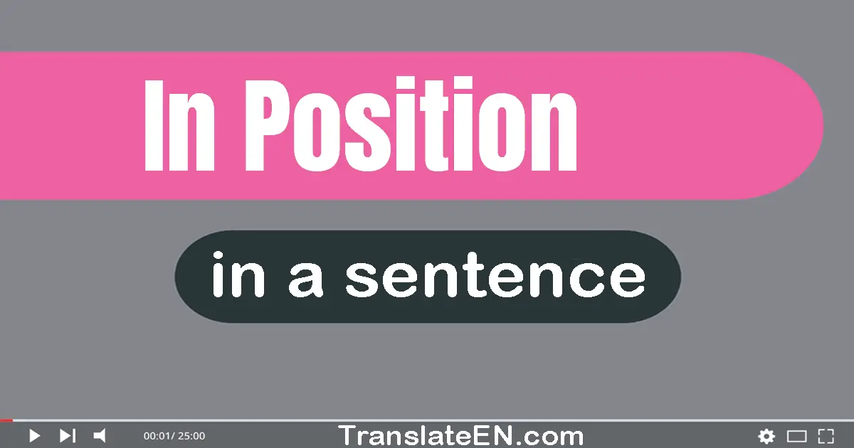 In Position in a sentence