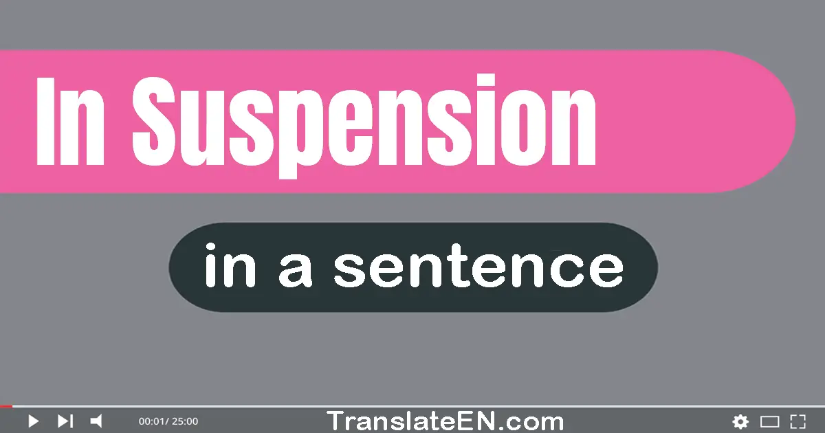 In Suspension in a sentence