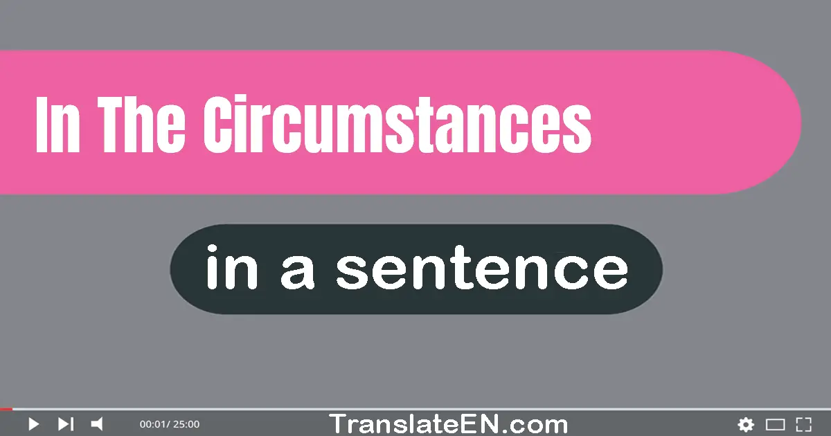 In The Circumstances in a sentence