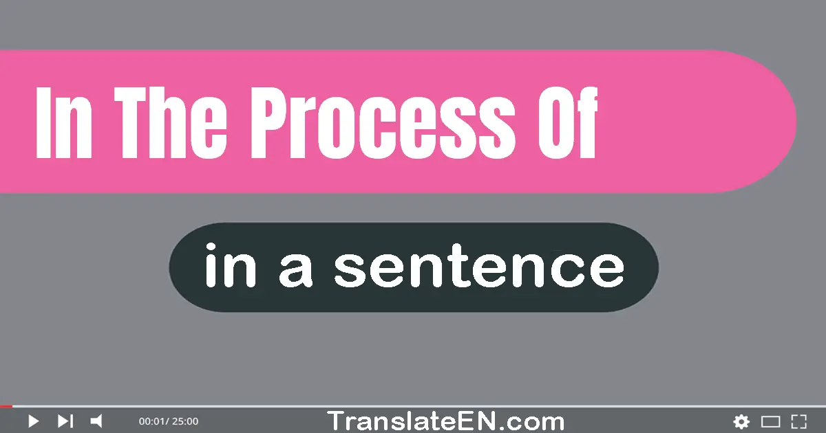 In The Process Of in a sentence