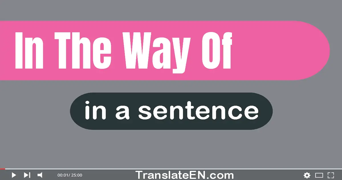 In The Way Of in a sentence