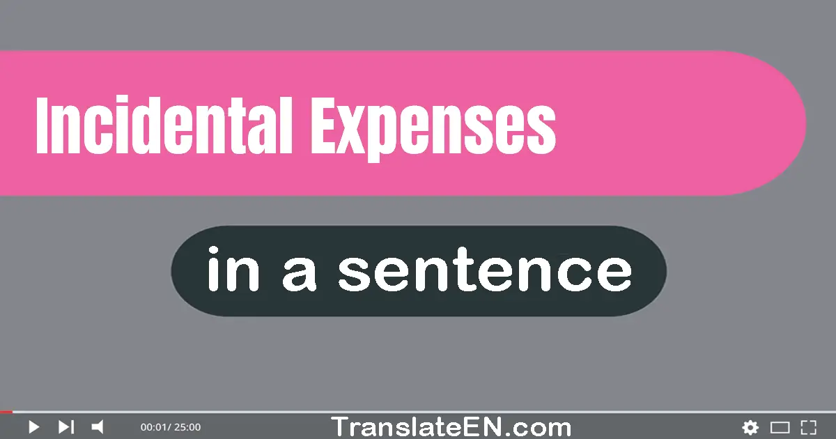 Incidental Expenses in a sentence