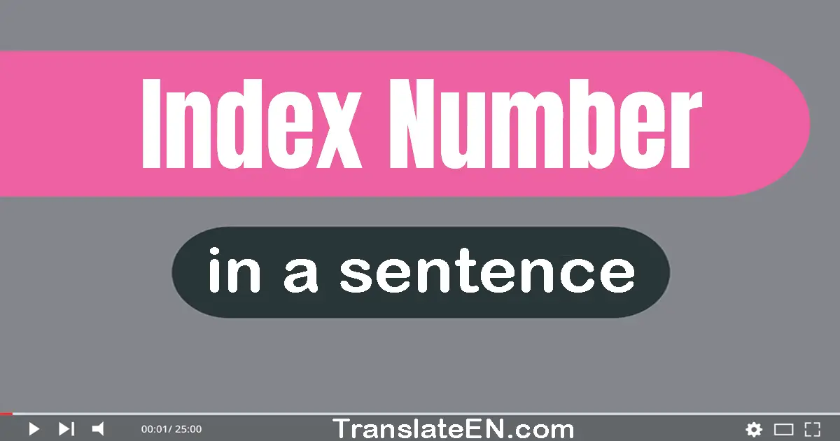 Index Number in a sentence