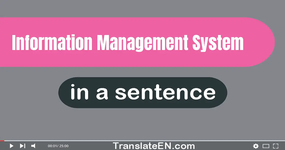 Information Management System in a sentence