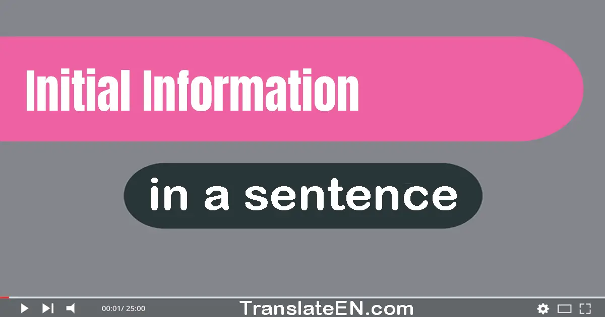 Initial Information in a sentence