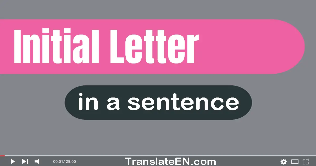 Initial Letter in a sentence