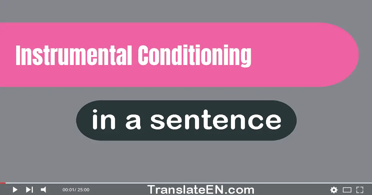 Instrumental Conditioning in a sentence