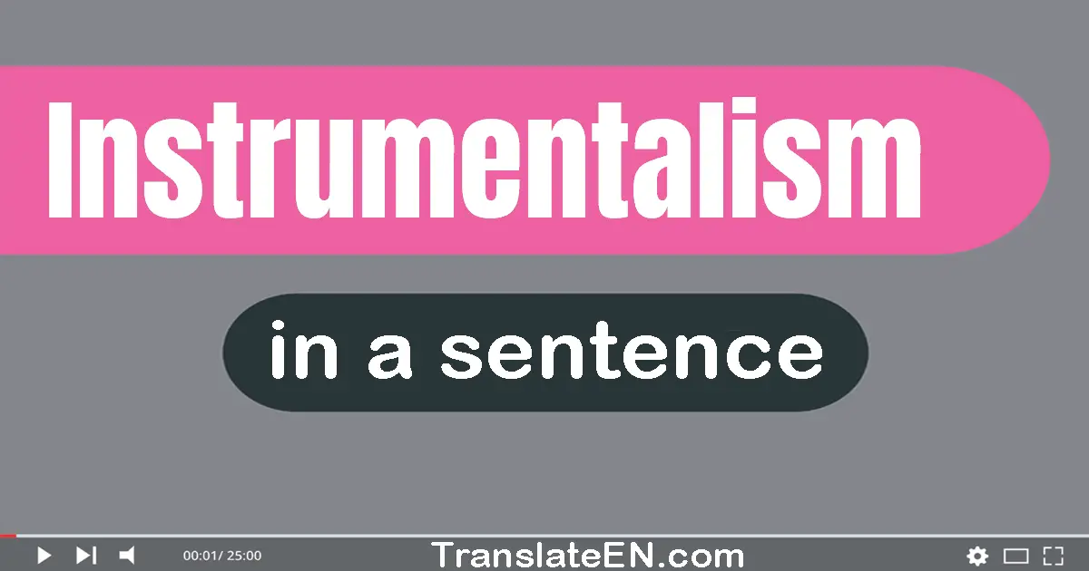 Instrumentalism in a sentence