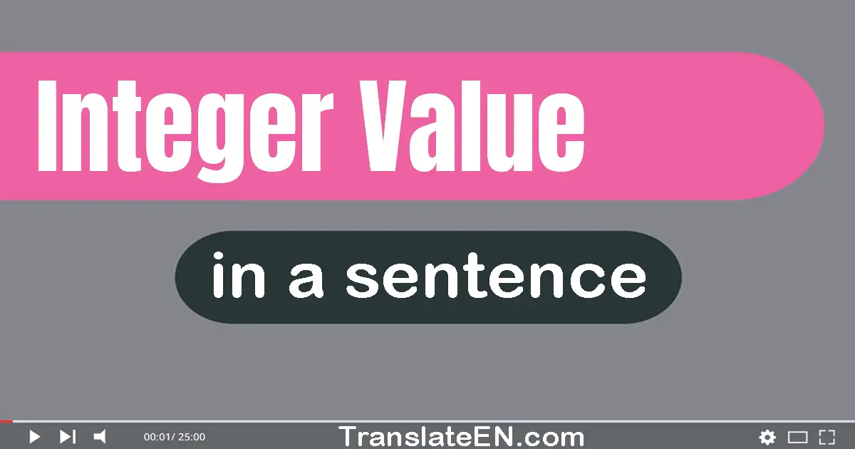 Integer Value in a sentence